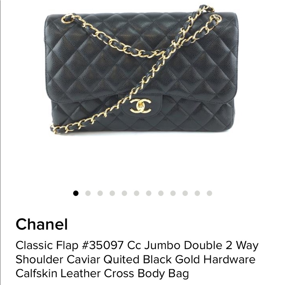 Chanel jumbo classic flap caviar calfskin leather
